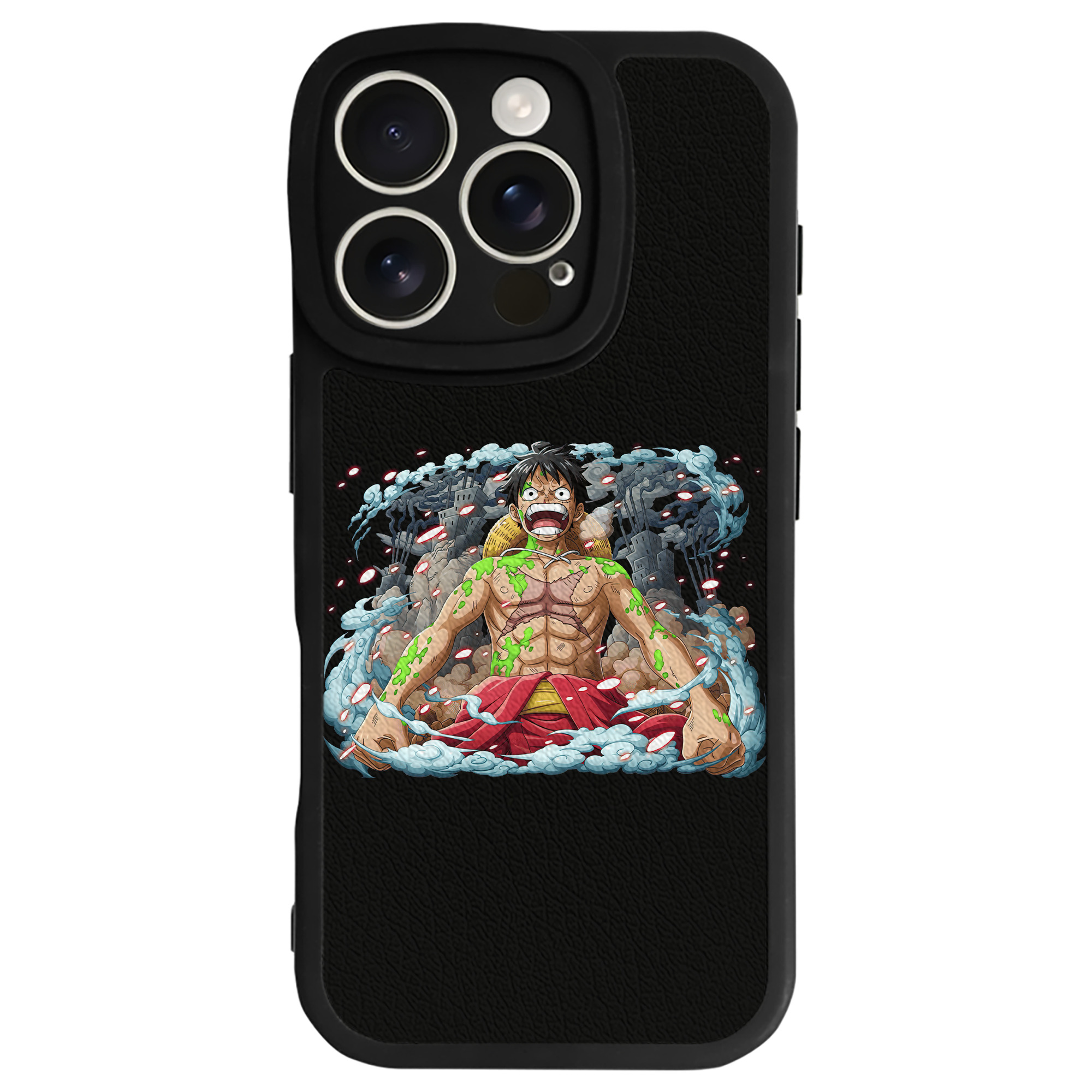 （画像用） ワンピース モンキー・D・ルフィ ONE PIECE Monkey D. Luffy 【iPhone 16シリーズ対応】シリコンスマホケース（レザー調） 材質：シリコン